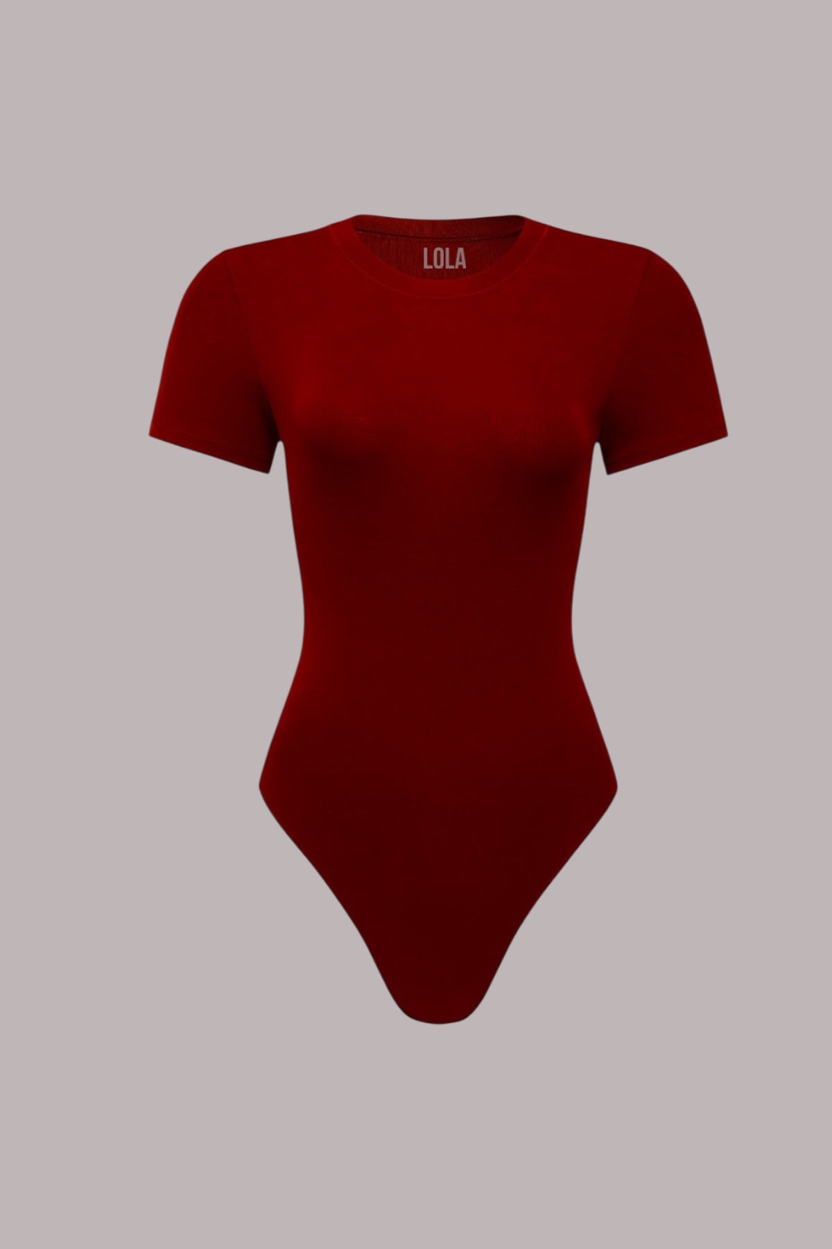 Bordo Kısa Kollu Zıbınlı Body