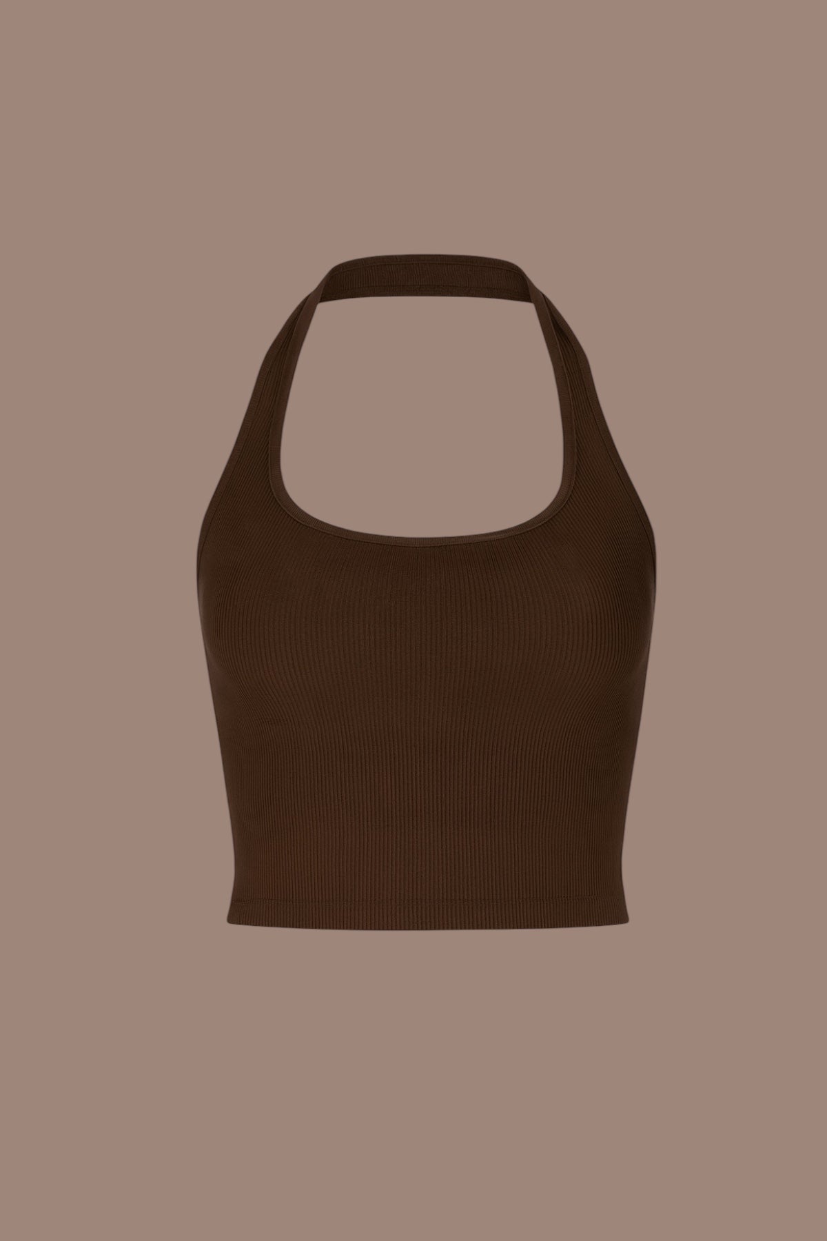 Brown Boyundan Bağlamalı Baby Tee