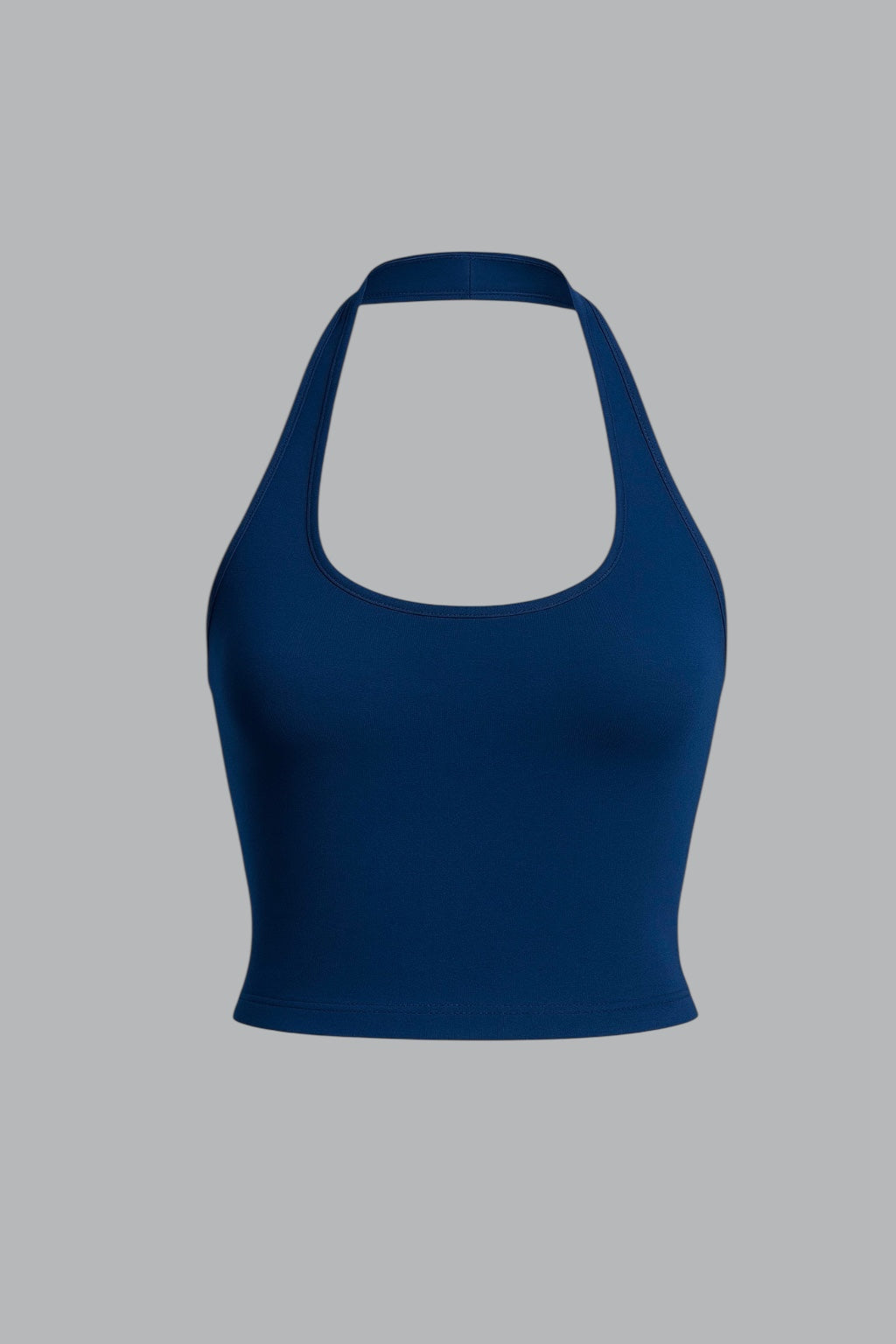 Lacivert Boyundan Bağlamalı Baby Tee