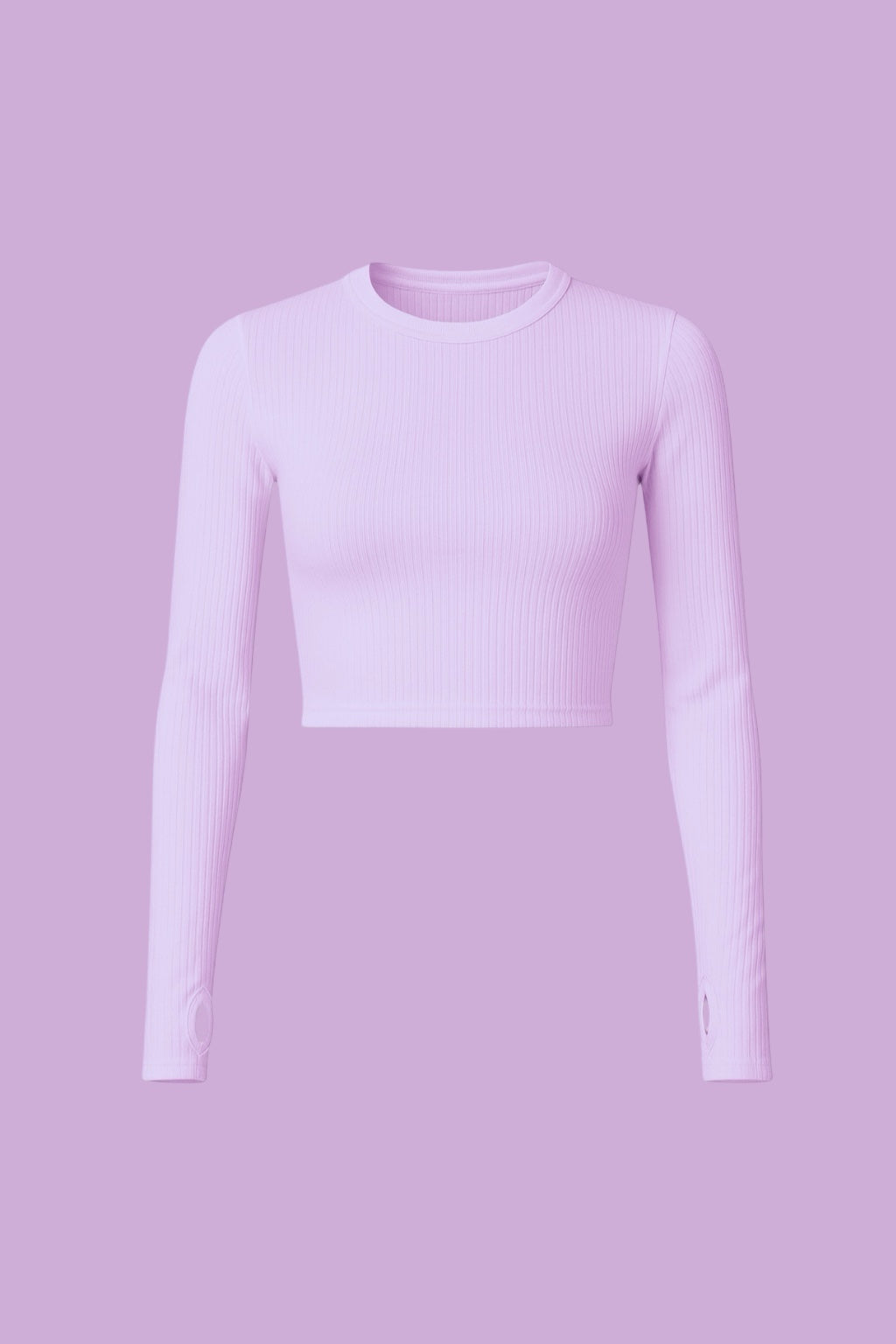 Lila Parmak Geçirmeli Crop
