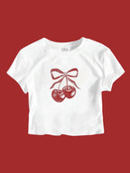 Ribbon Cherry Baby Tee