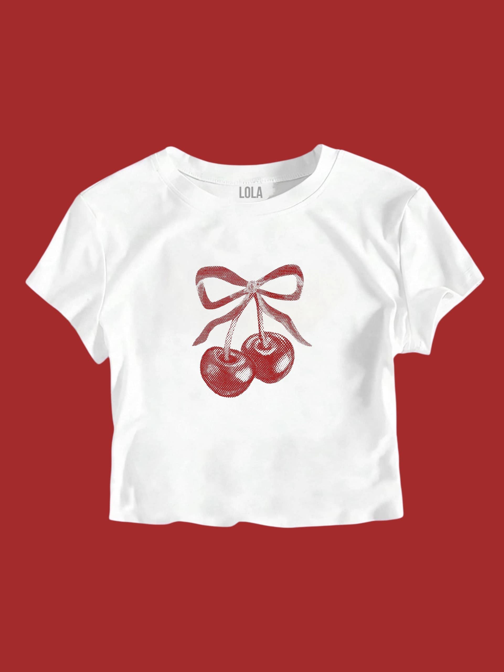 Ribbon Cherry Baby Tee