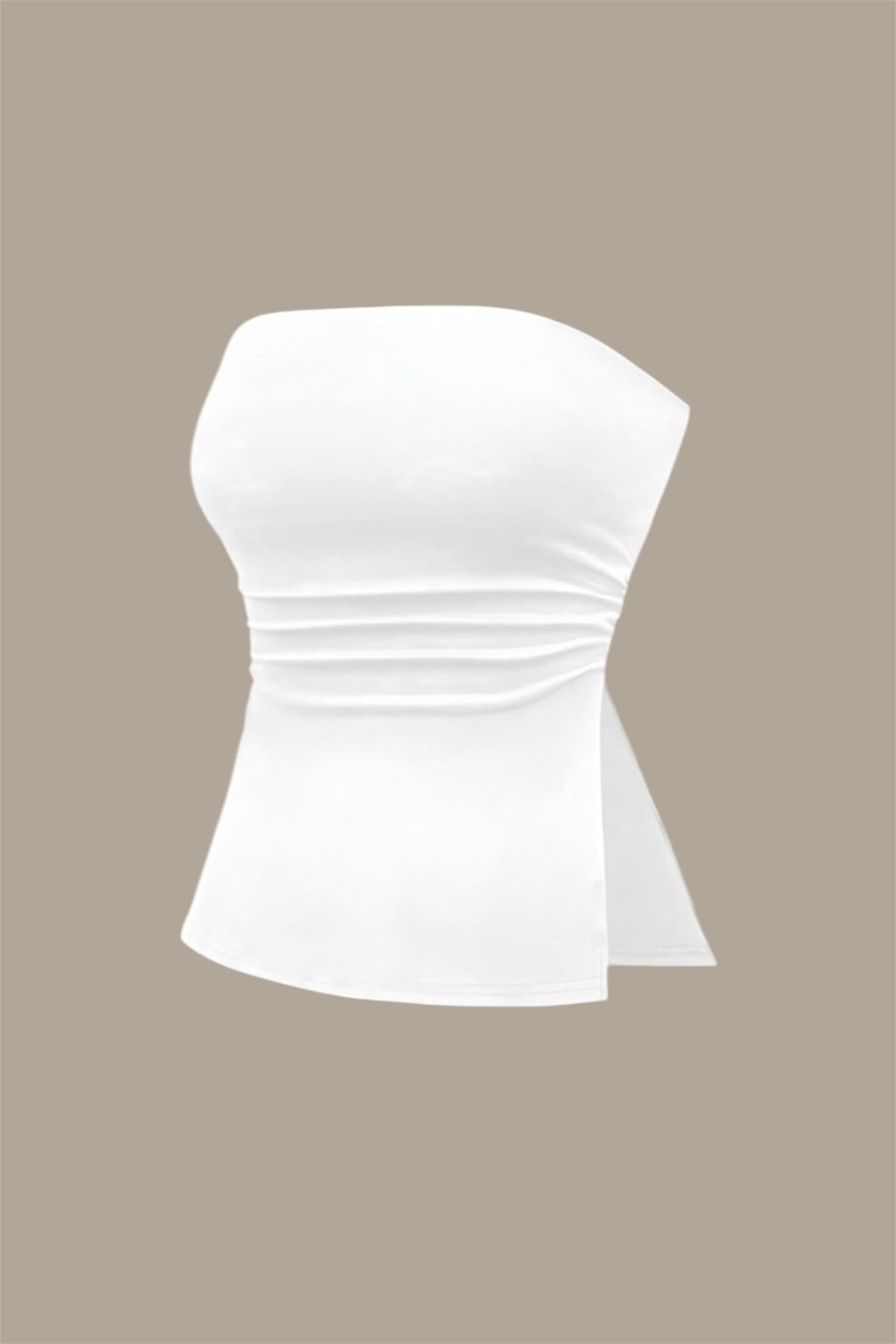 White Yırtmaçlı Bluz
