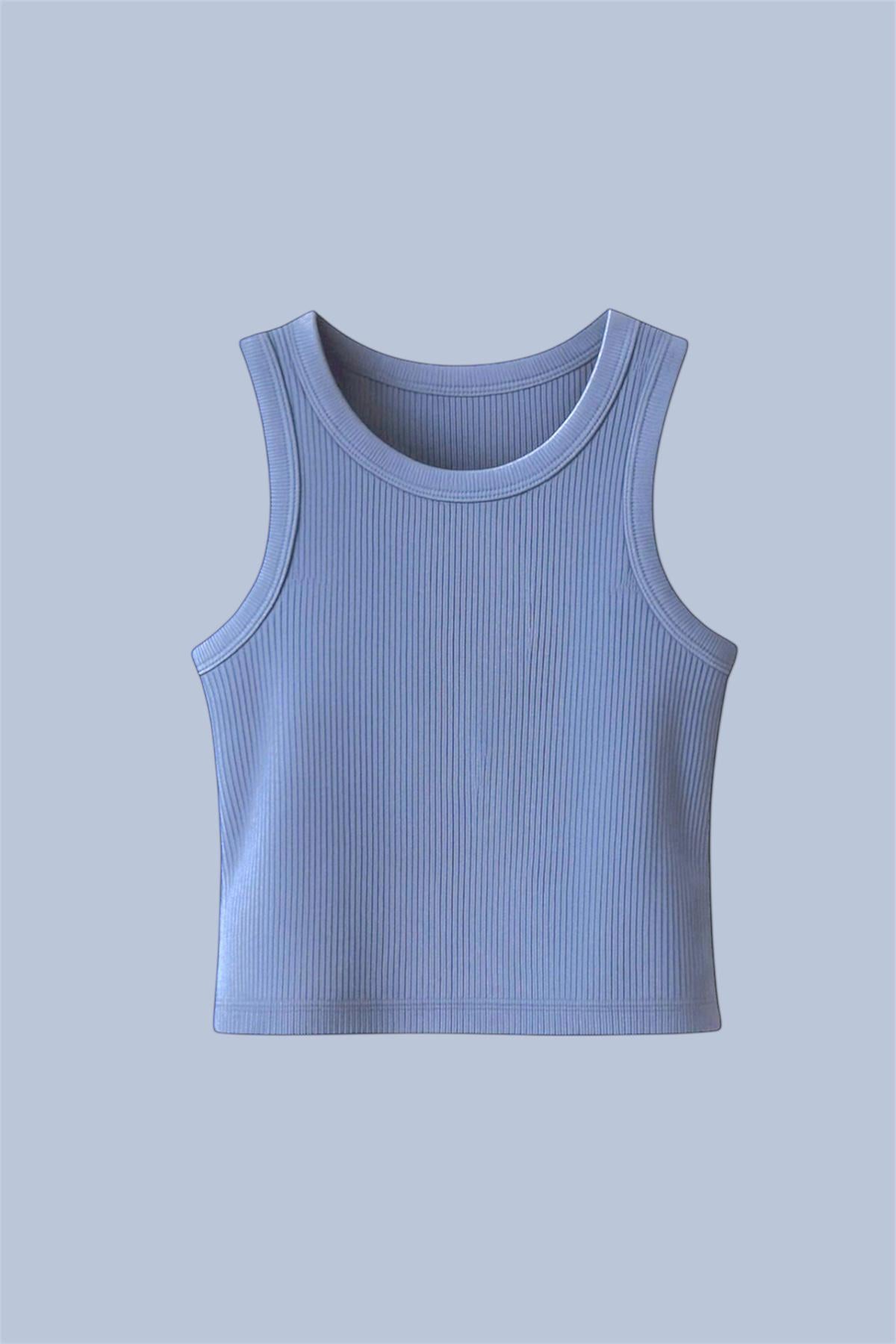 Blue Kalın Askılı Baby Tee