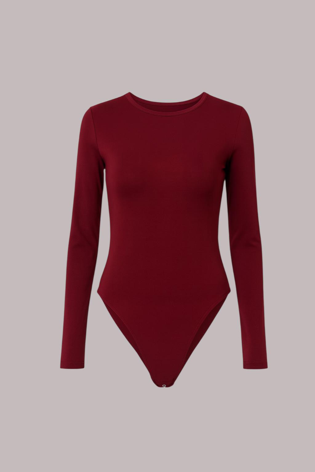 Bordo Basic Uzun Kol Zıbın