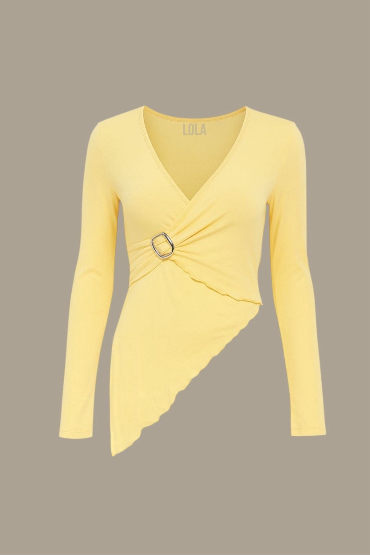 Yellow Kemer Detaylı Asimetrik Bluz