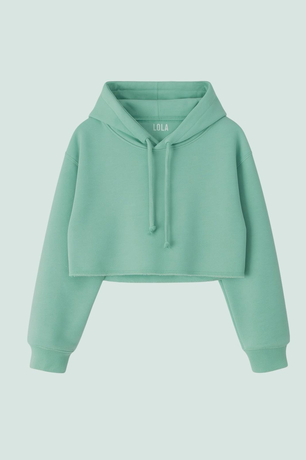 Su Yeşili Crop Sweatshirt