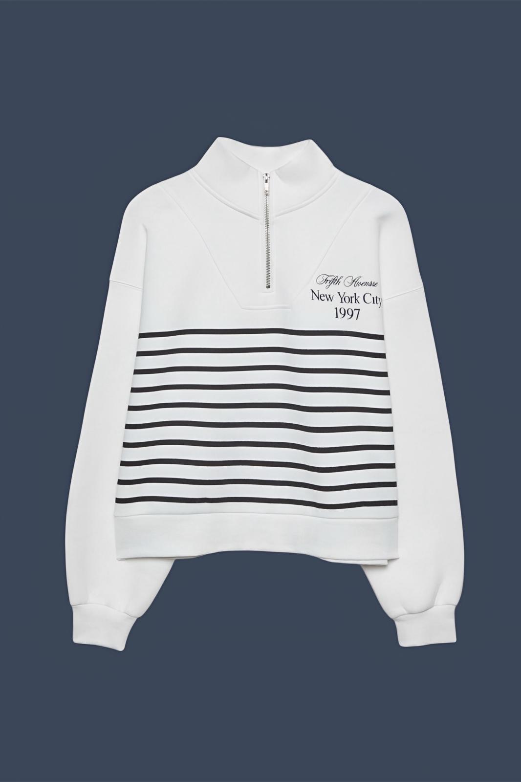 Çizgili New York City Sweatshirt