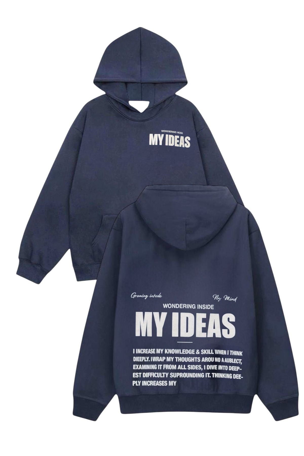 Turkuaz My İdeas Yazılı Sweatshirt