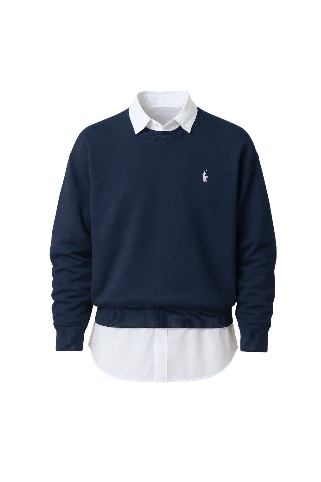 Navy Blue Old Money Gömlek Sweat