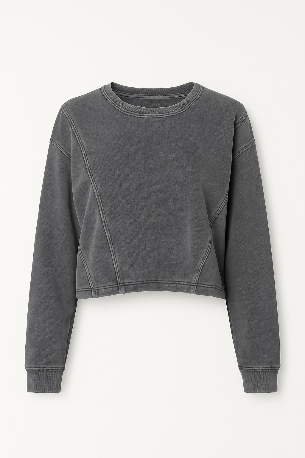 Antrasit Crop Sweatshirt