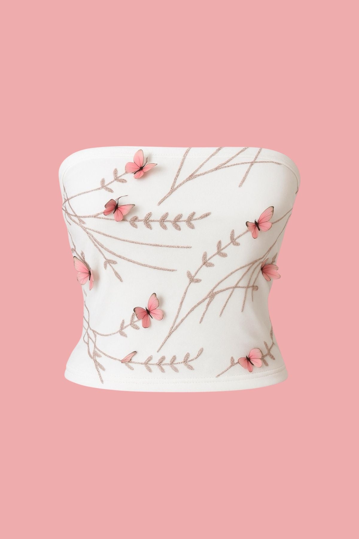 Butterfly Tulle Straplez Bluz