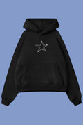 Black Star Taşlı Sweatshirt