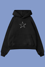 Black Star Taşlı Sweatshirt
