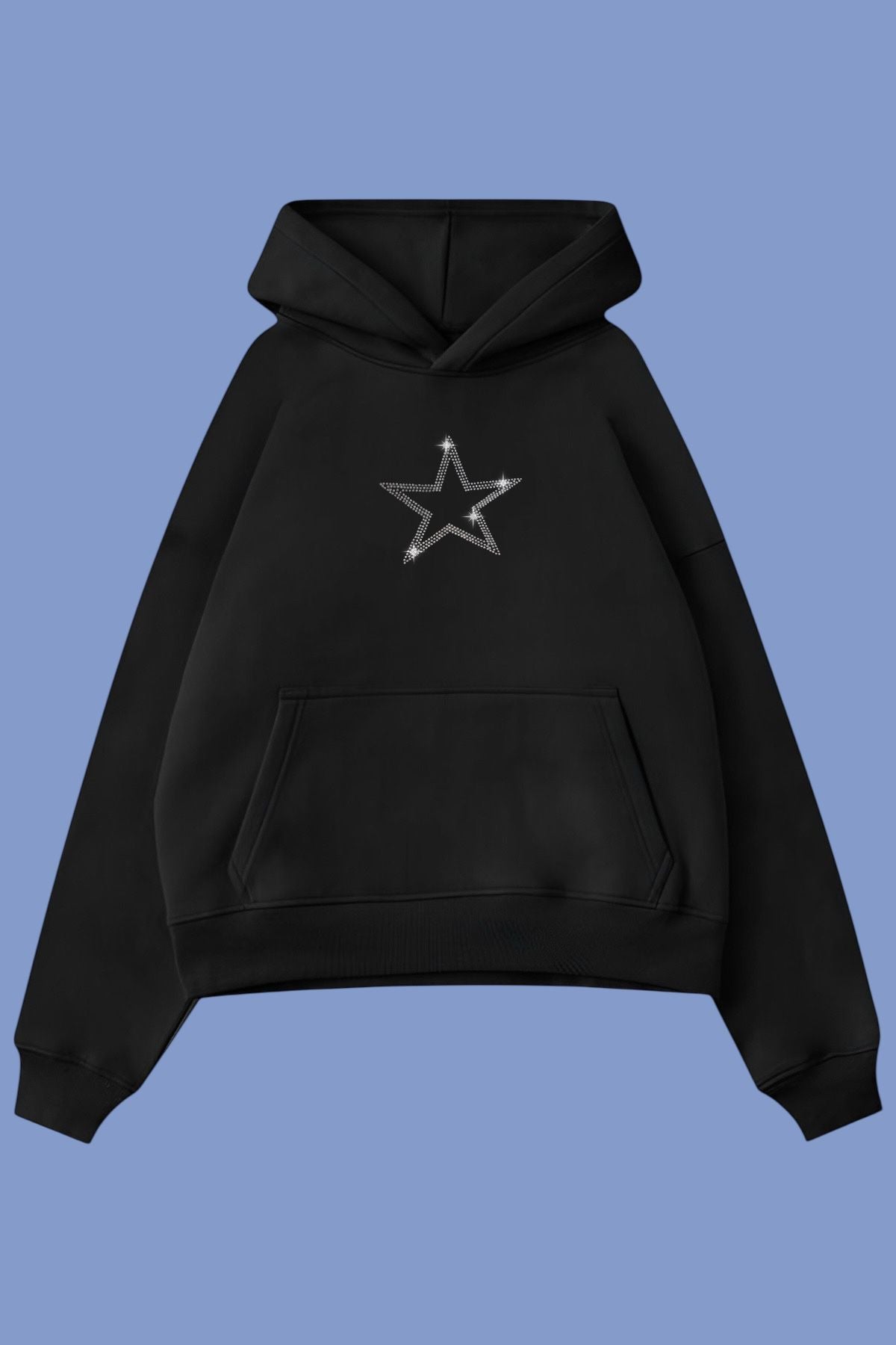 Black Star Taşlı Sweatshirt