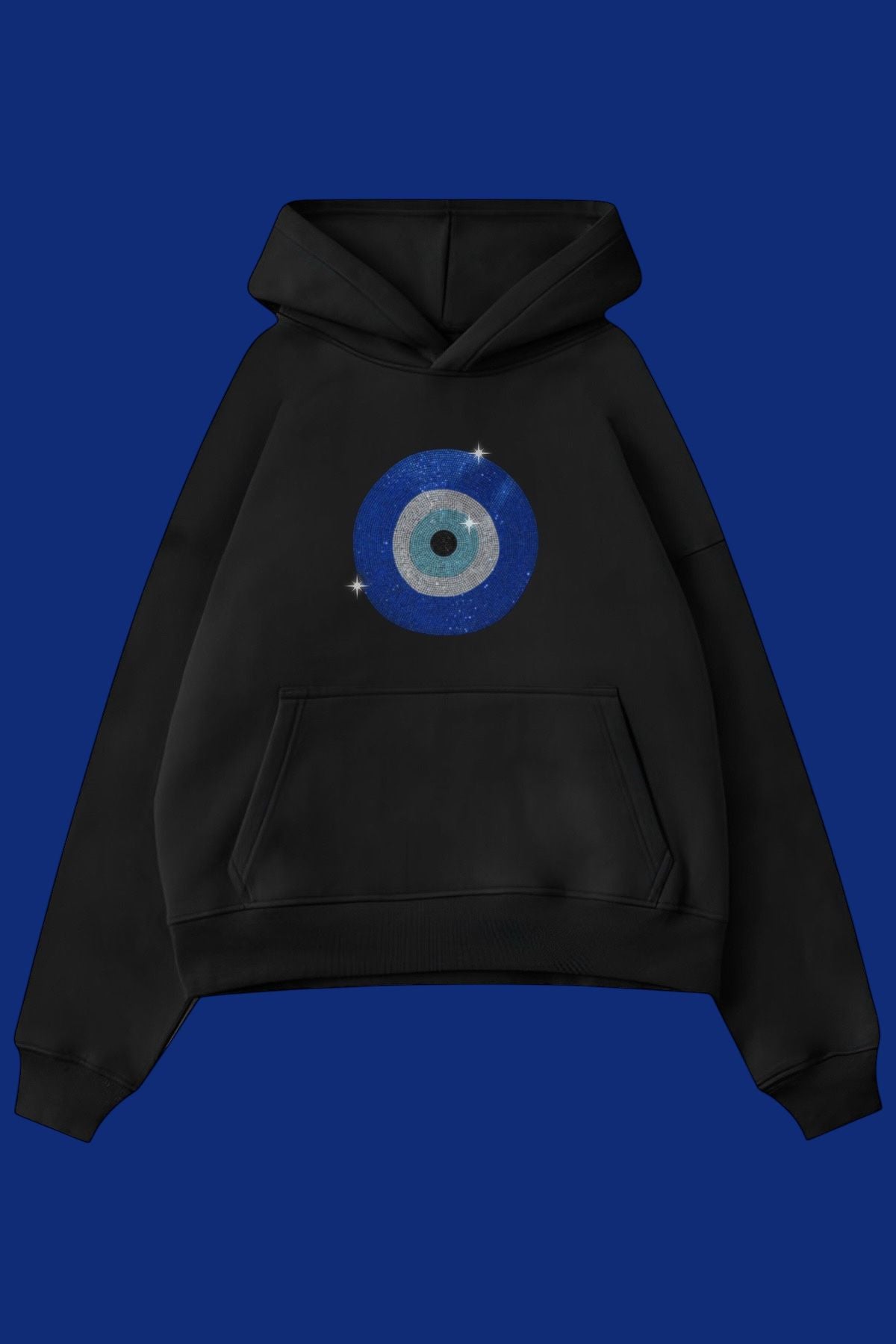 Black Nazar Boncuğu Taşlı Sweatshirt