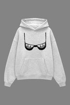Grey Lace Bra Sweatshirt