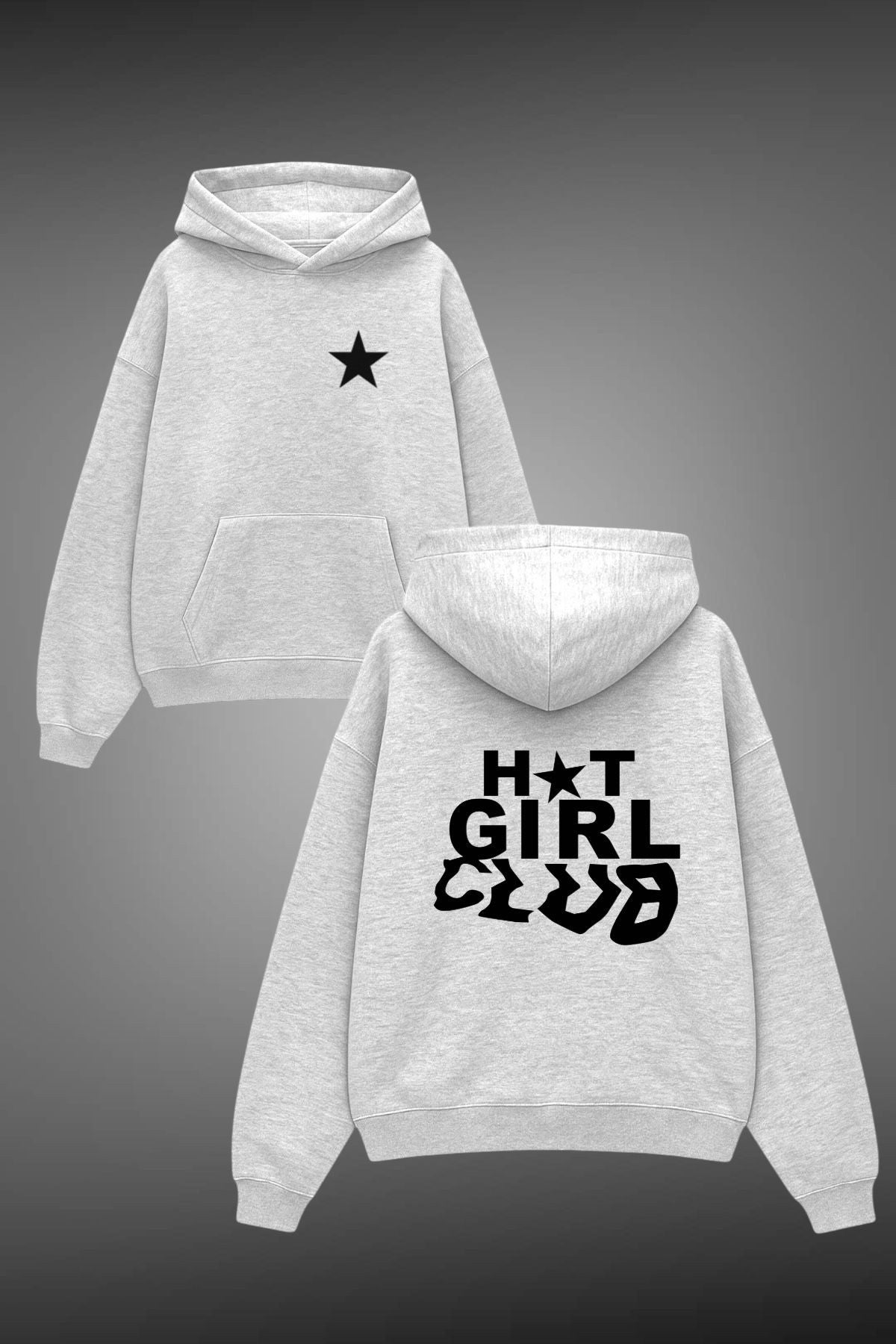 Grey Sırt Hot Girl Club Sweatshirt
