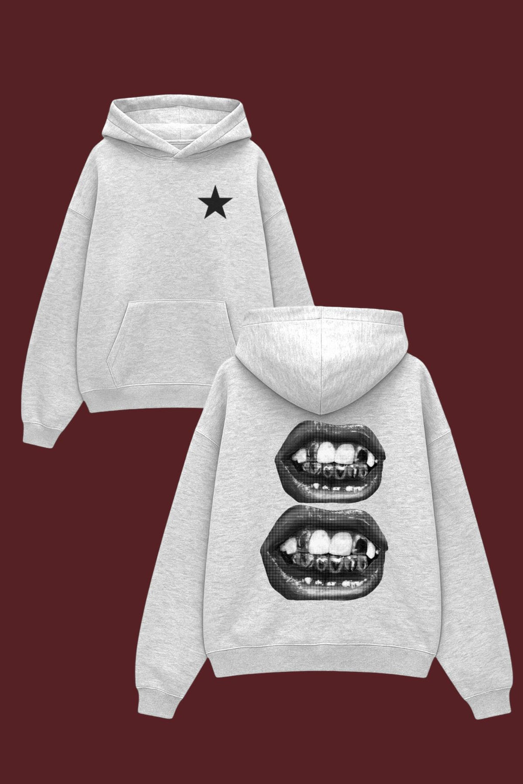 Grey Sırt Two Grillz Sweatshirt