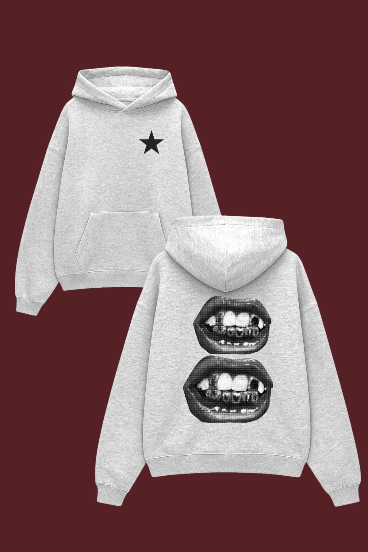 Grey Sırt Two Grillz Sweatshirt