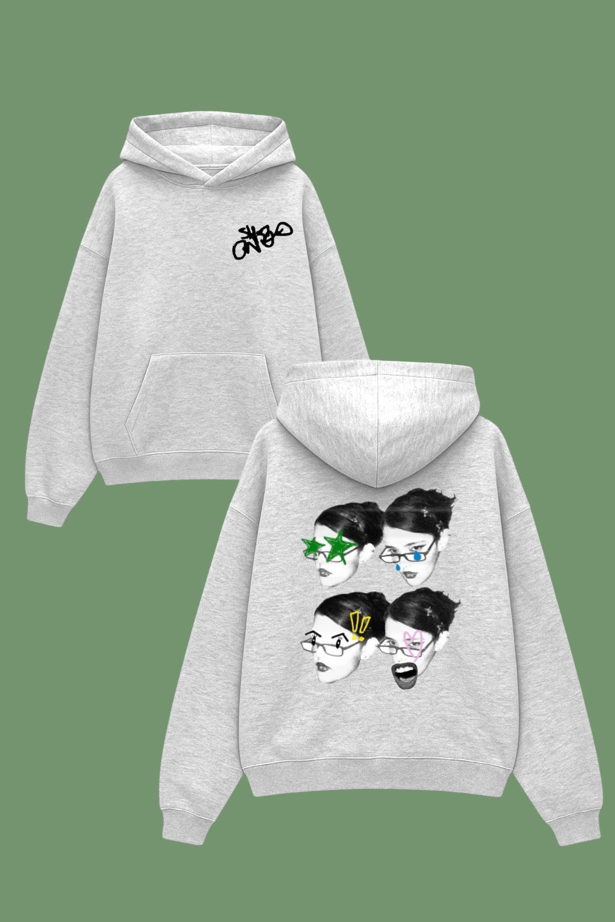 Grey Sırt Four Girls Sweatshirt