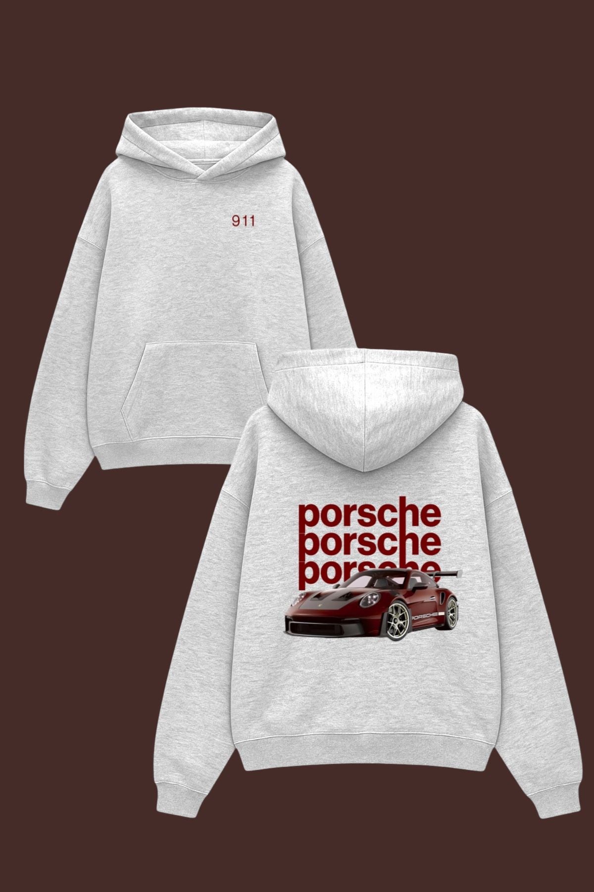 Grey Sırt 911 Porsche Sweatshirt