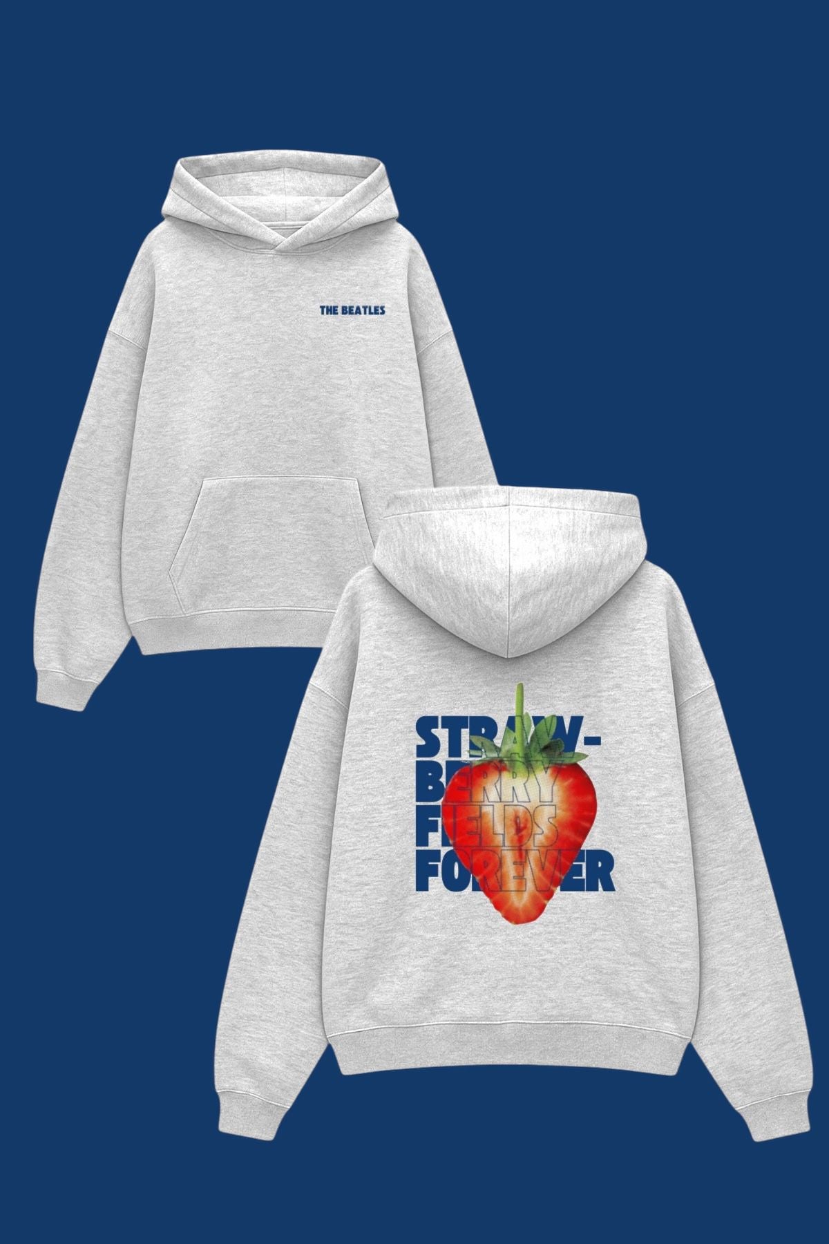 Grey Sırt Strawberry Sweatshirt