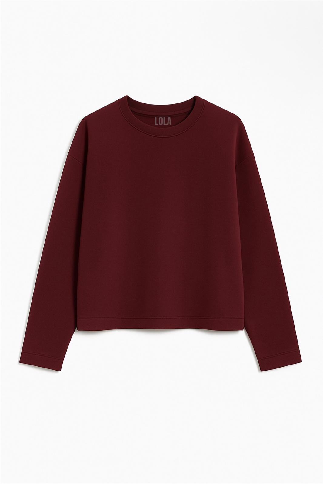 Bordo 2 İplik Sweatshirt