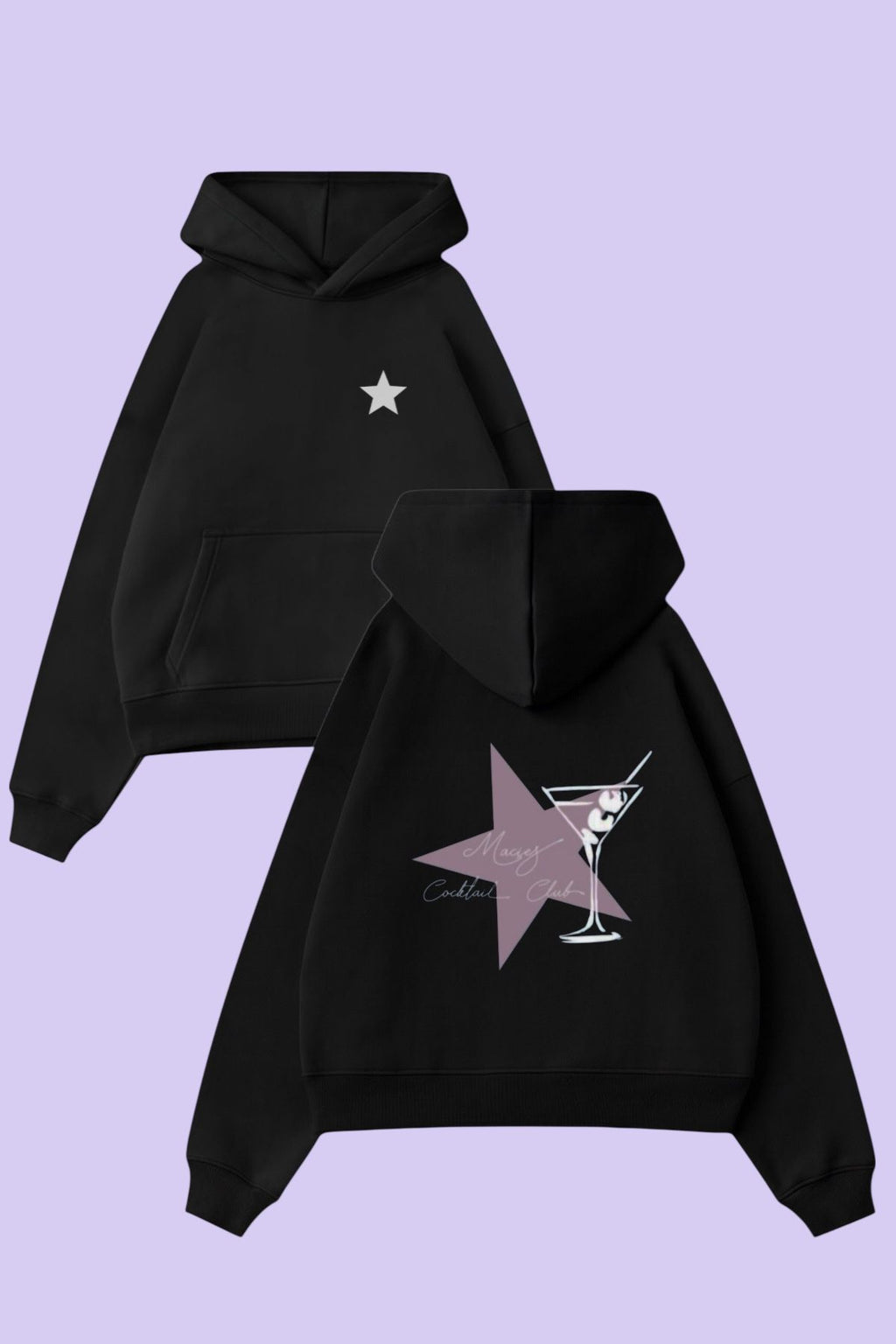 Black Sırt Macies Club Sweatshirt