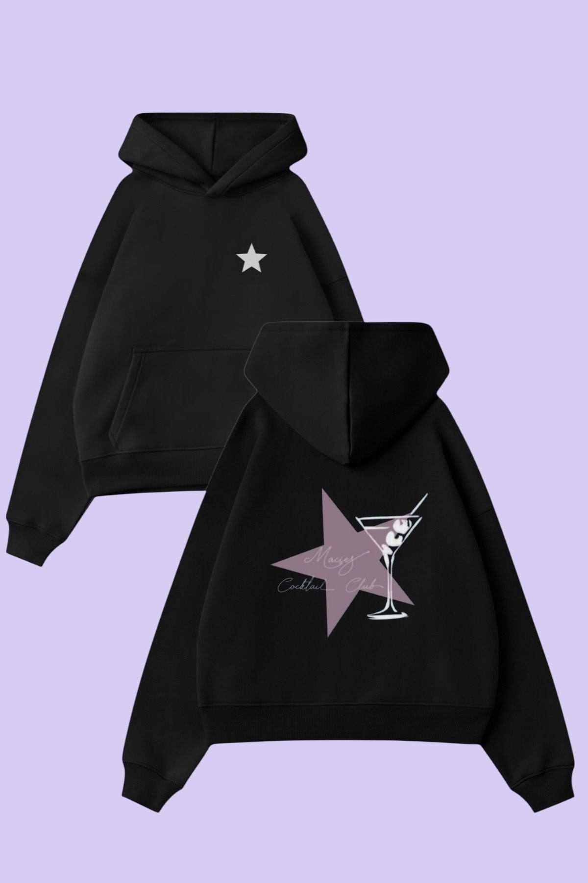Black Sırt Macies Club Sweatshirt
