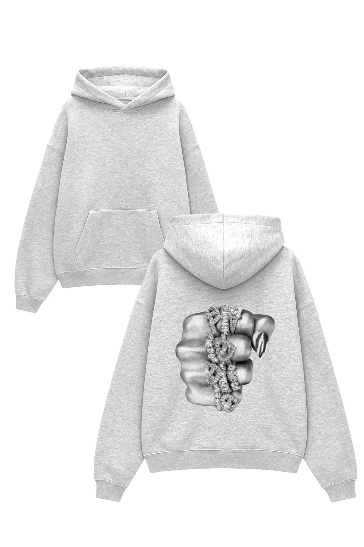 Grey Sırt Diss Sweatshirt