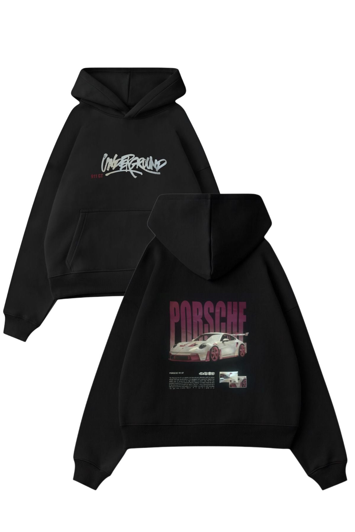 Black Sırt 911 GT Porsche Sweatshirt