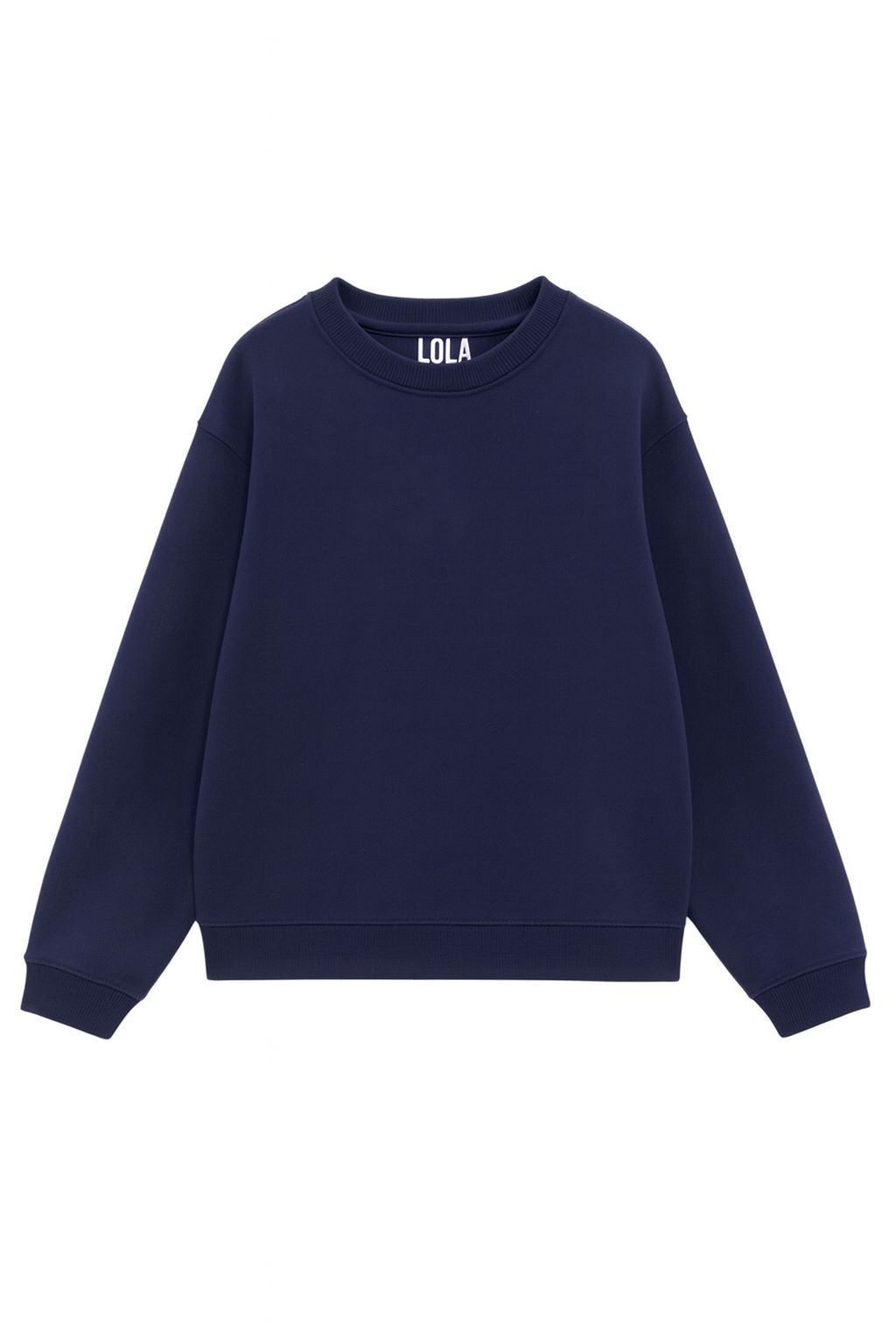 Navy Blue Sıfır Yaka Sweatshirt