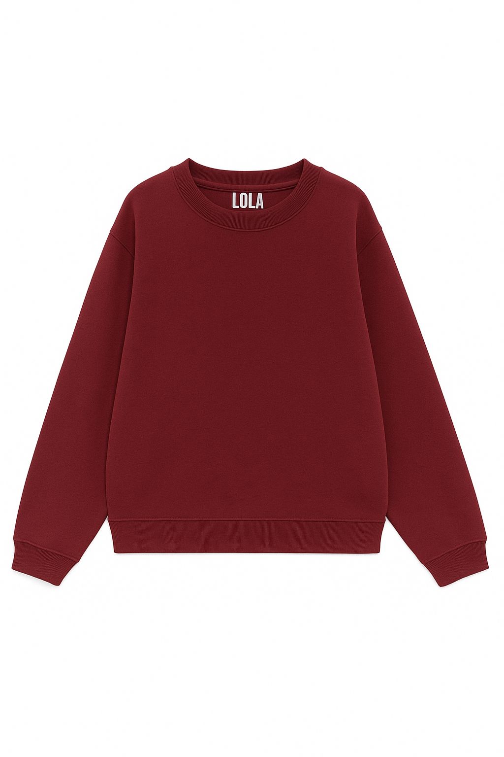 Burgundy Sıfır Yaka Sweatshirt