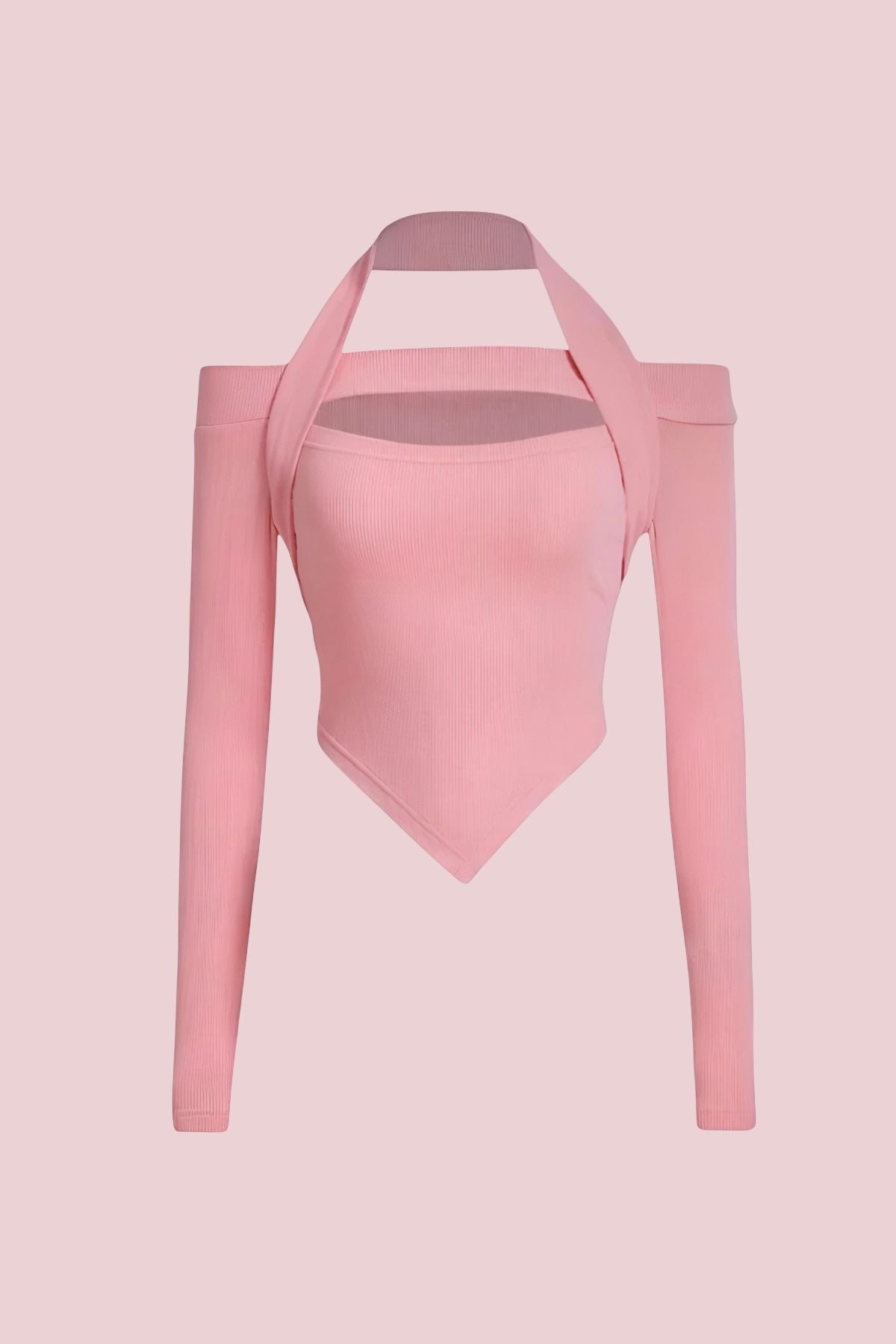 Pink Shoulder Detail Bluz