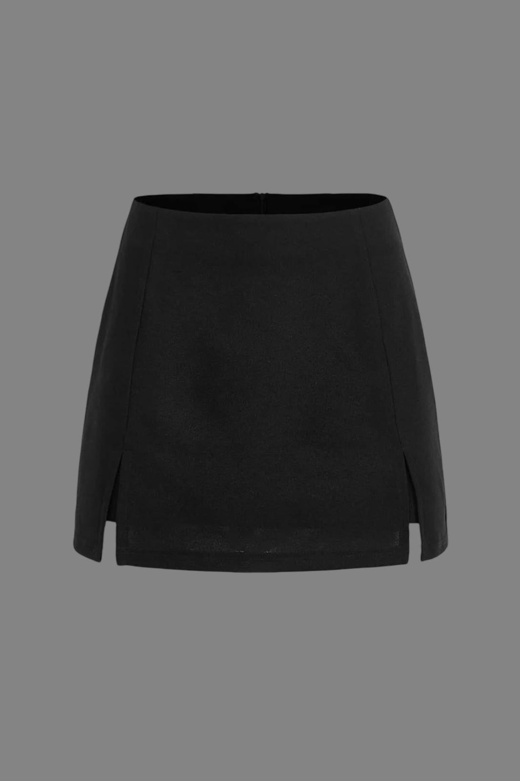 Black Çift Yırtmaçlı Etek