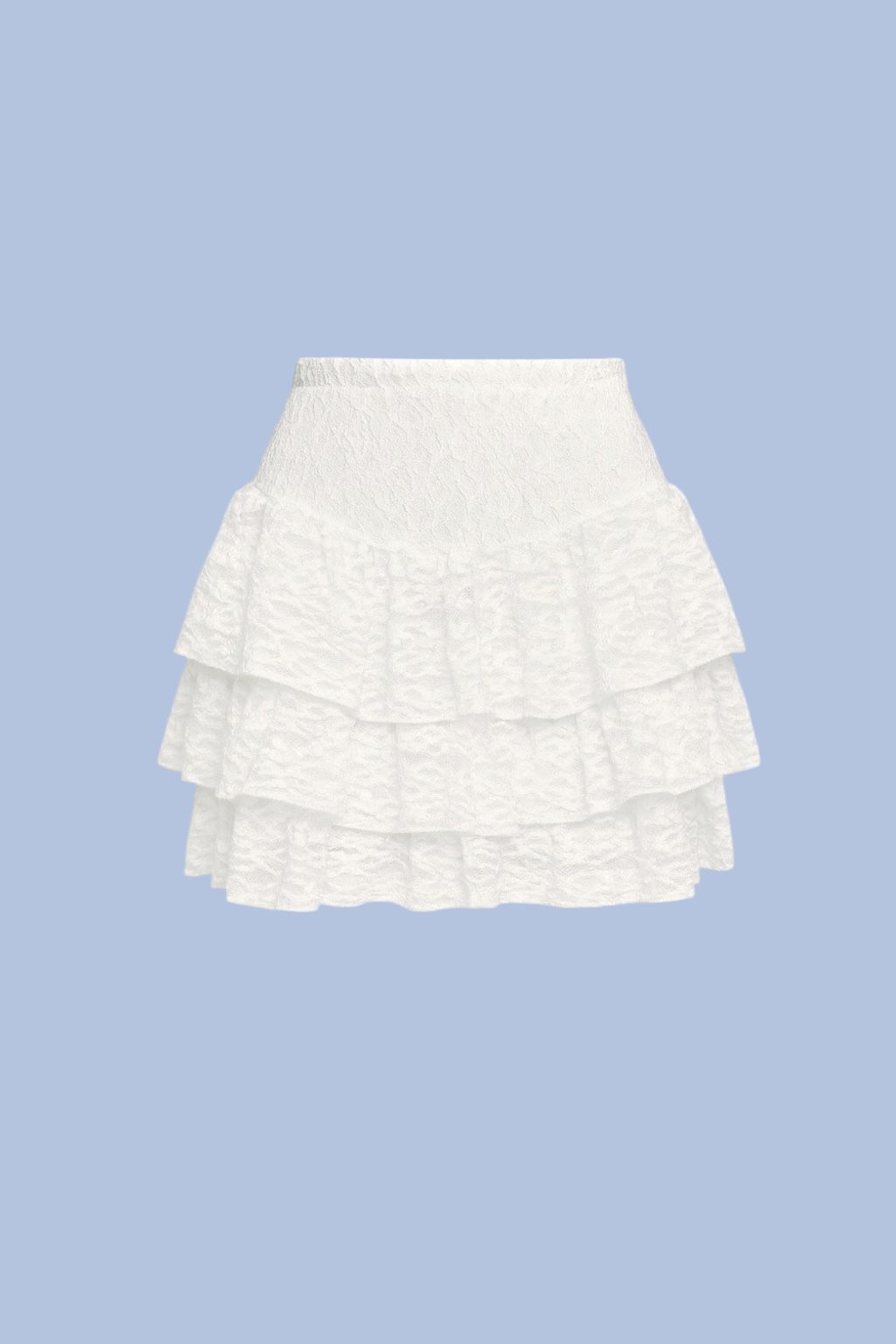 White Pileli Dantel Etek