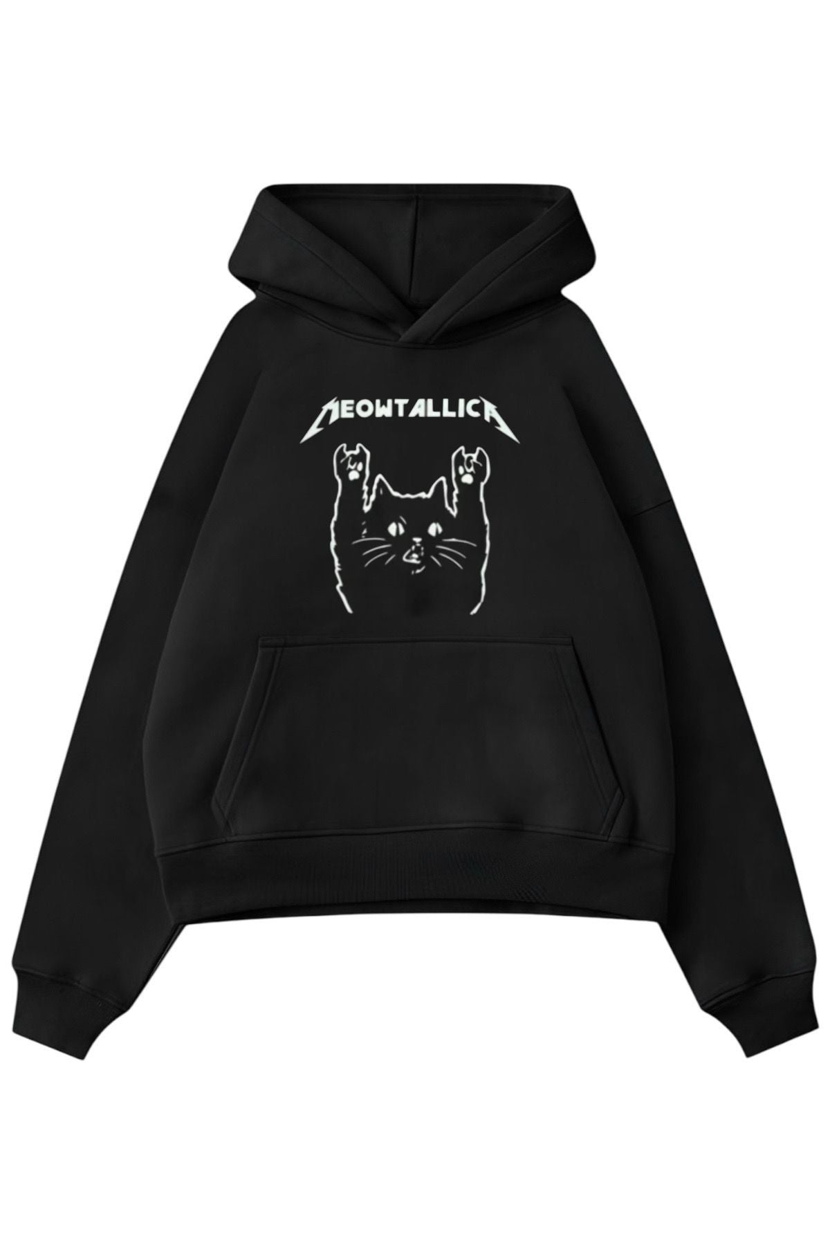 Black Meowtallıca Sweatshirt