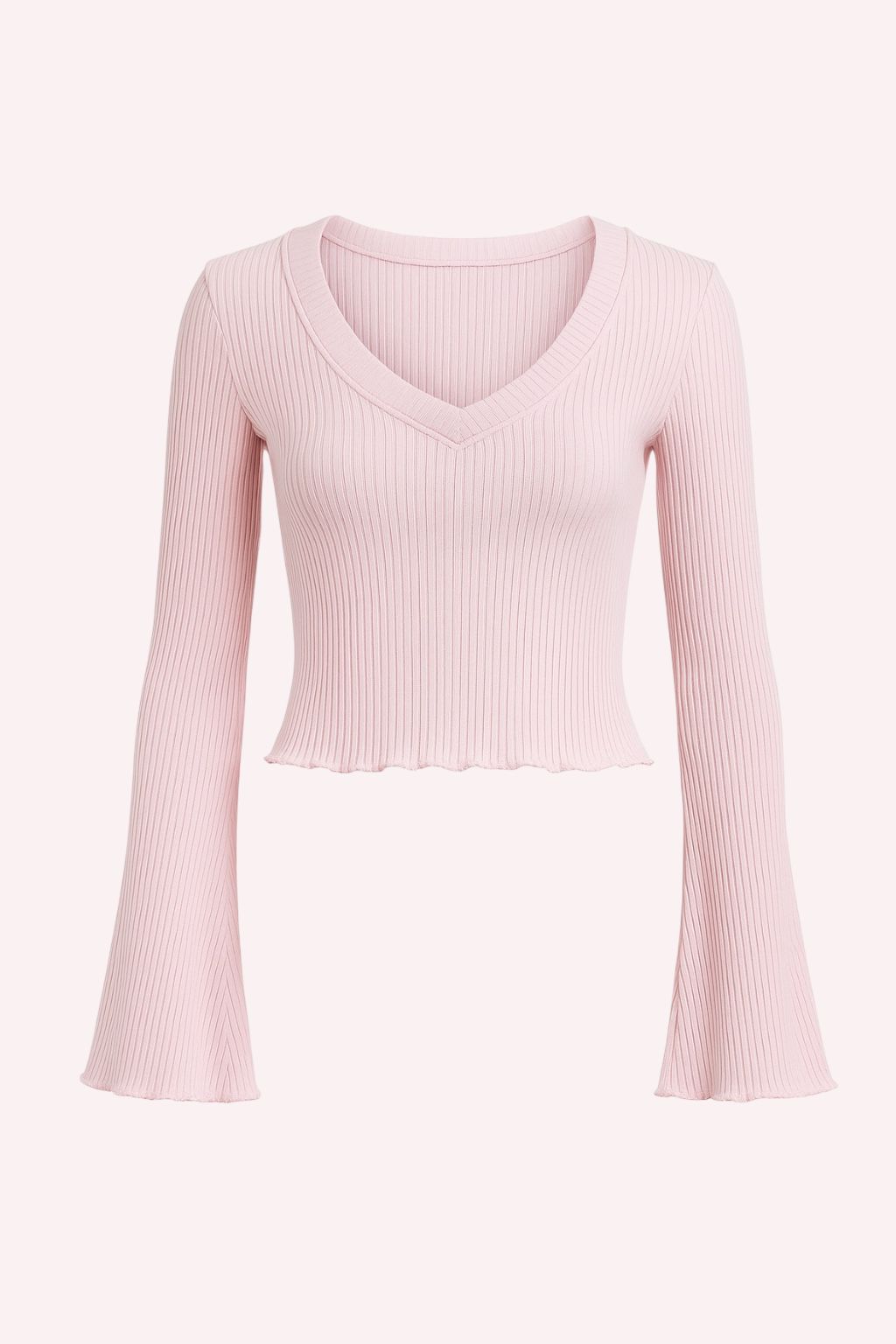 Pink V Yaka İspanyol Kol Bluz