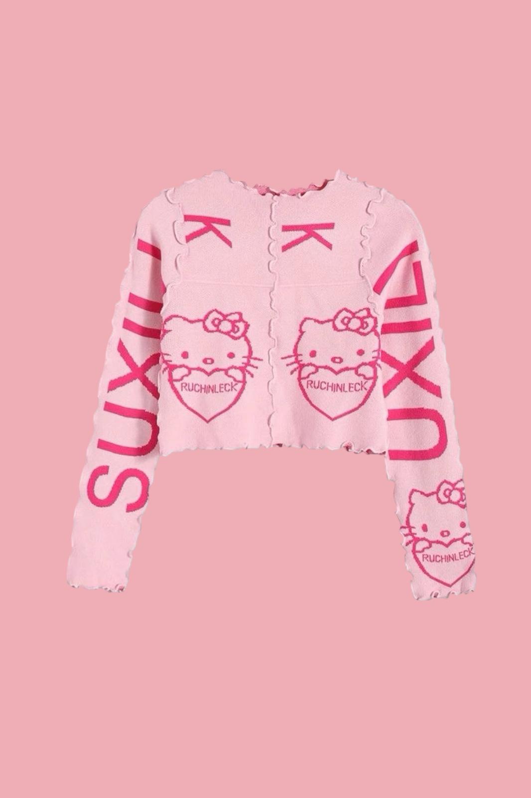 Kitty Pink Ters Dikiş Bluz