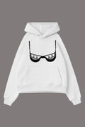 White Lace Bra Basic Sweatshirt