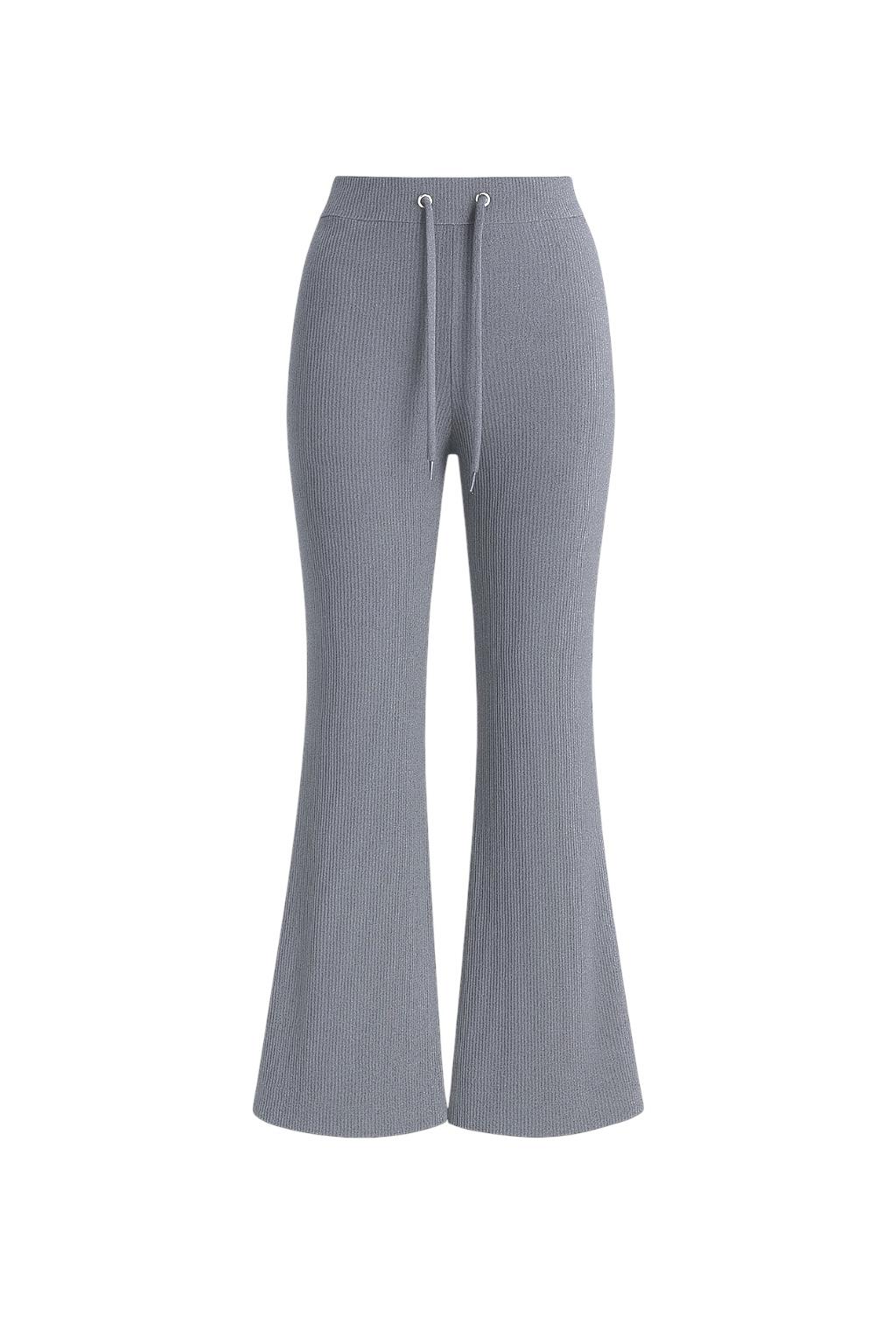 Açık Gri Fitilli Triko