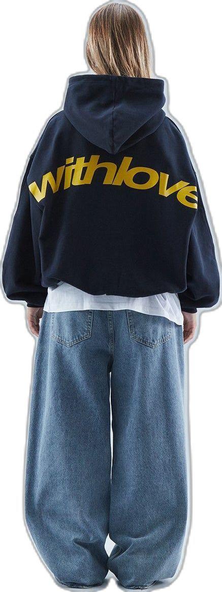 Navy Blue Sırt Withlove Sweatshirt