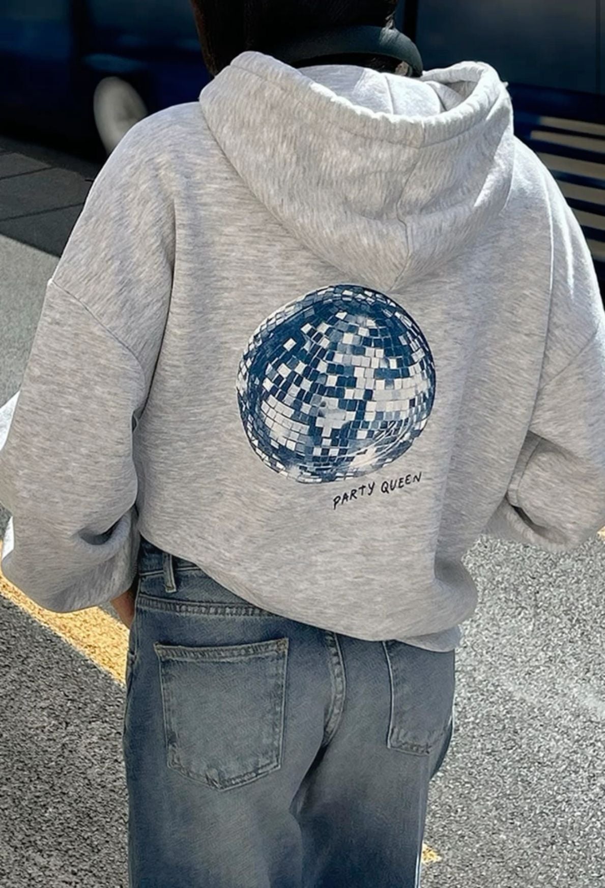 Grey Sırt Disco Sweatshirt