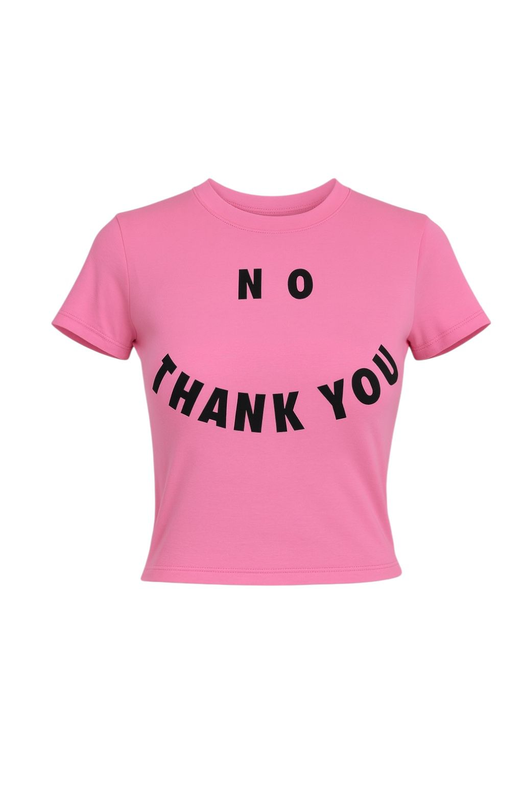 Pink No Thanks Baby Tee