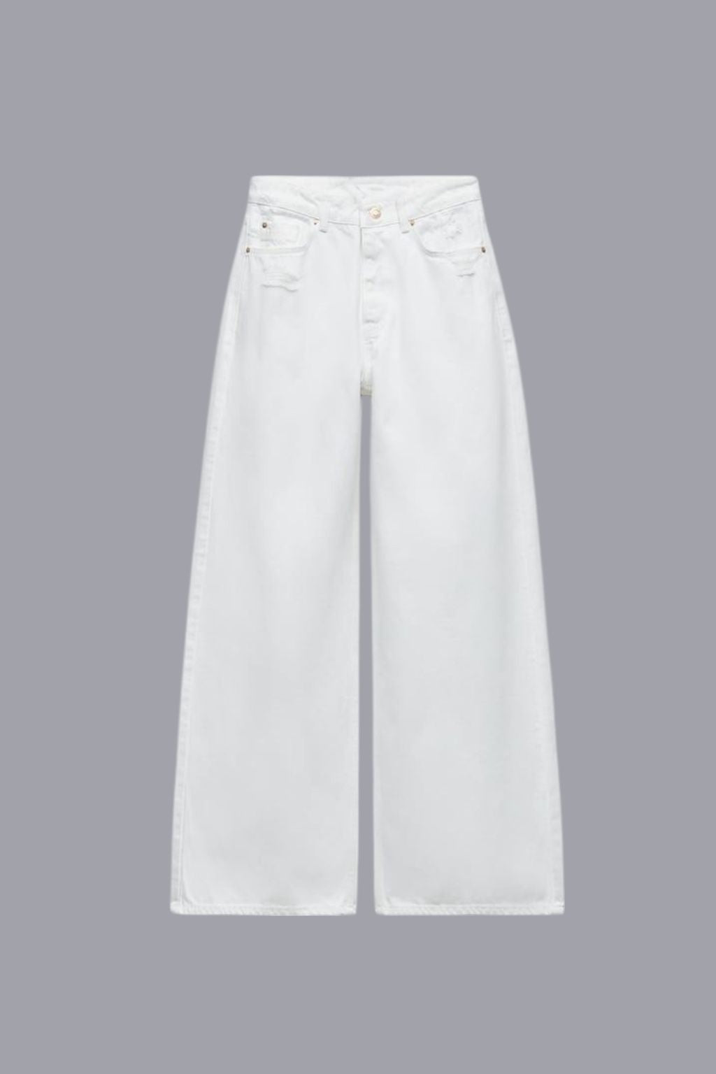 Beyaz Bol Paça Jean