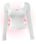 White Kare Yaka Mini Gül Bluz