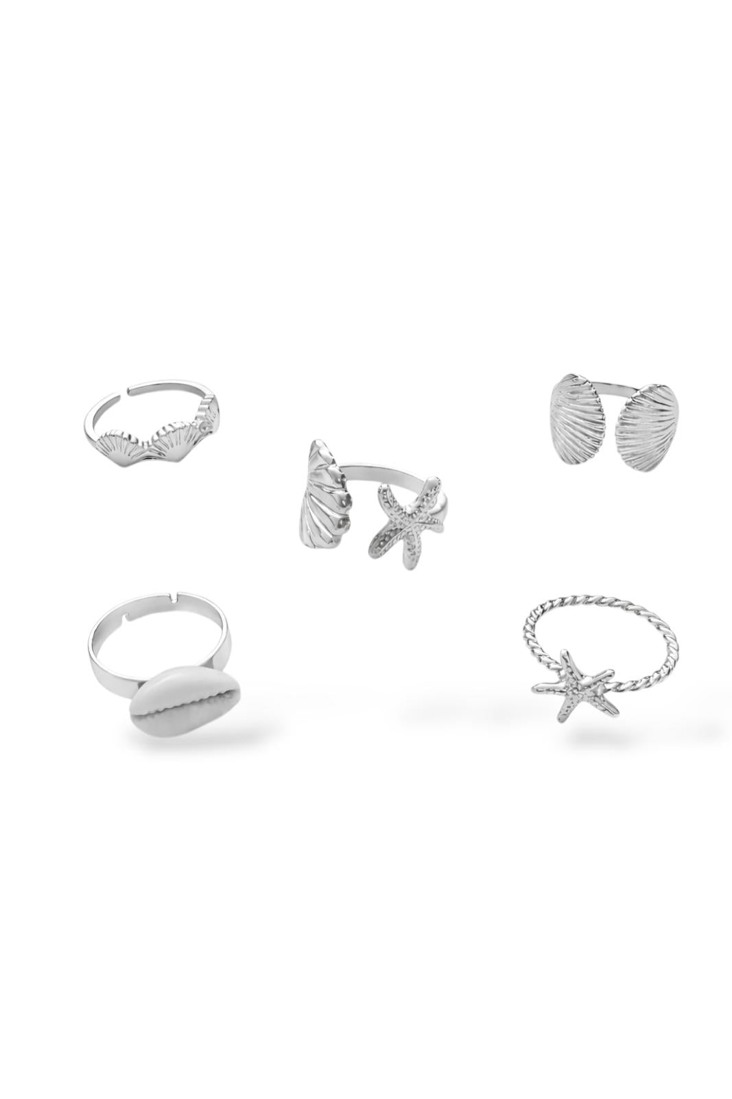 5li Gold Deniz Kabuğu Yüzük