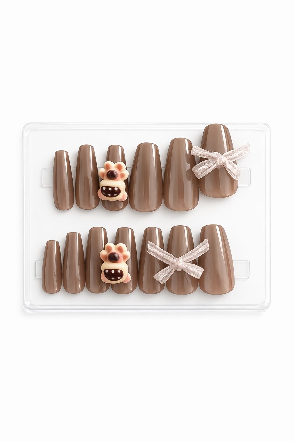 Mocha Teddy Nail Art