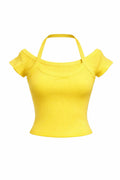 Yellow Boyundan Geçirmeli Bluz